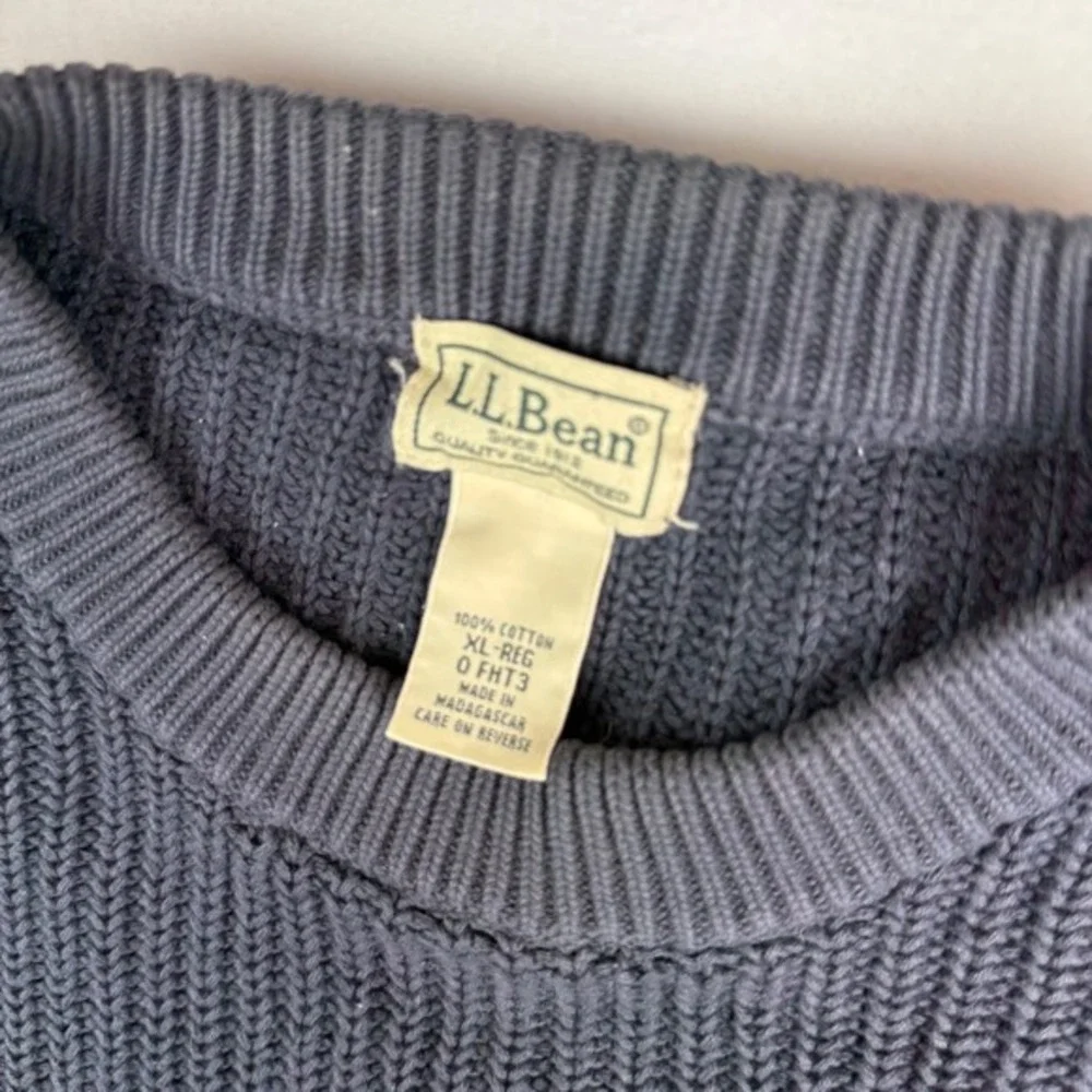 LL Bean Men's Cotton Crewneck‎ Pullover Sweater Dark Gray XL Regular